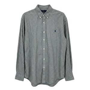 Ralph Lauren Mens Classic Fit Gingham Plaid Stretch Button Down Shirt XXL 2XL